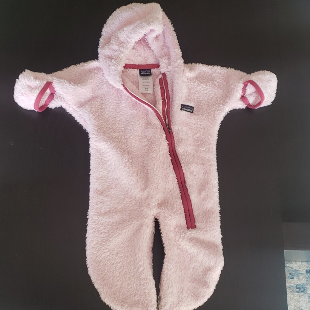 Patagonia Fleece Baby Bunting Snowsuit Pink